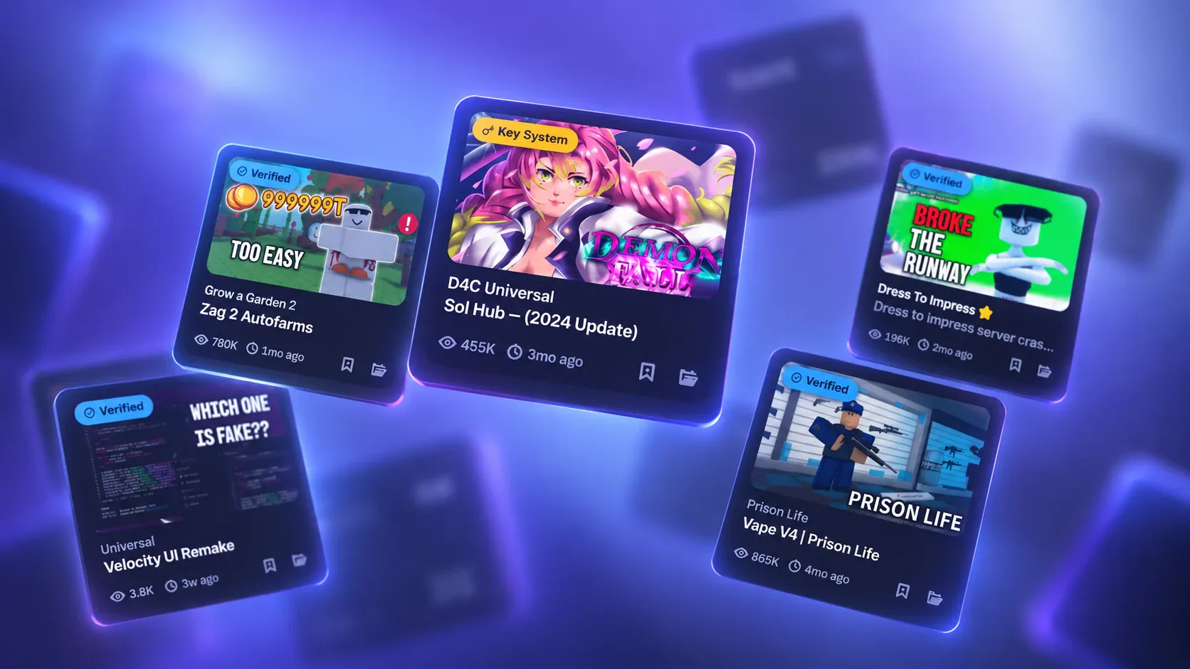 Real Script Hub cards